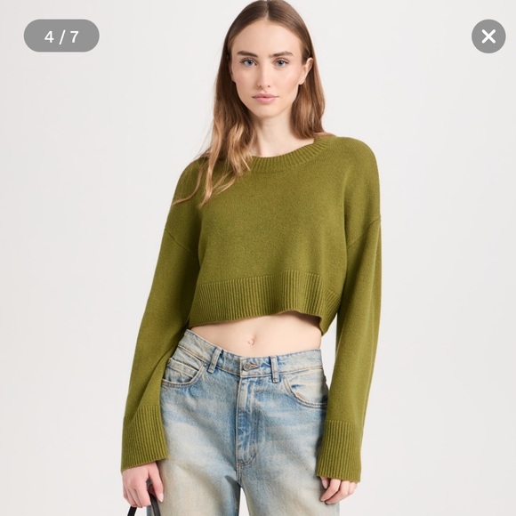 Reformation Paloma Cropped Crew Cashmere Sweater - Picture 3 of 10